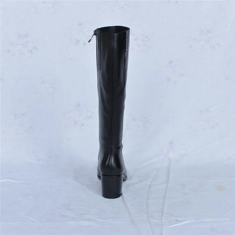 Hiver Fn44 Cuir Femmes Talon Véritable Femme Chaud 2018 Doublé En Pritivimin Épais D'équitation Automne Chaussures Bottes Dames Bottines PXN8n0wOk