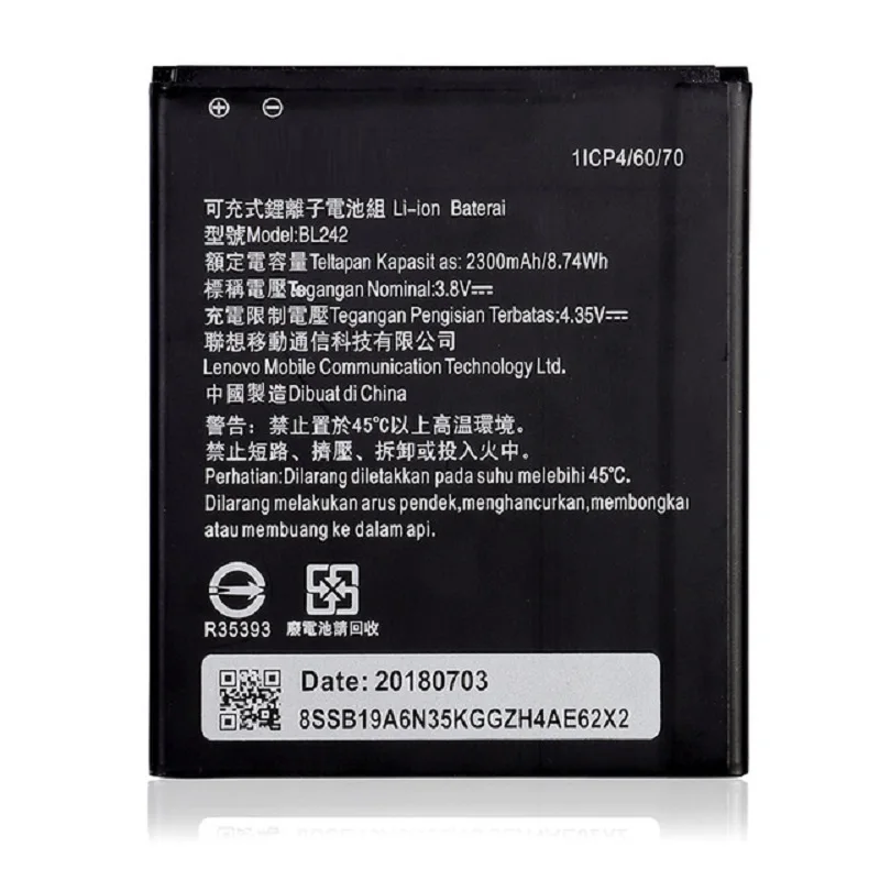 Новый BL242 аккумулятор BL 242 Для Lenovo K3 K30 W A6000 A3860 A3580 A3900 A6010 Plus 3 8 в 2300 мАч|Аккумуляторы