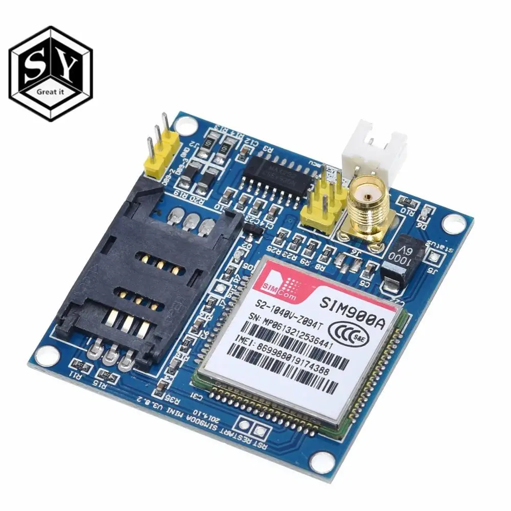 Модуль беспроводной передачи данных GREAT IT SIM900A SIM900 MINI V4.0 GSM GPRS комплект с антенной