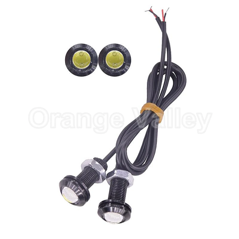 

1Pair 18mm LED Eagle Eye Light Car Fog DRL Daytime Reverse Backup Parking Signal Amber Pink Green Ice Blue White Red DC 12V