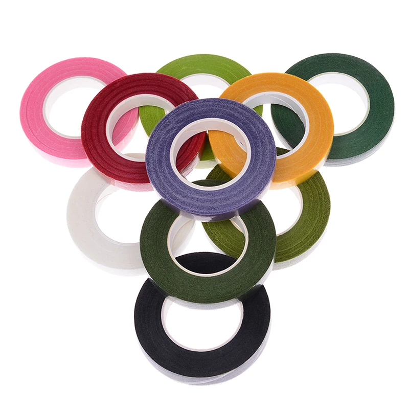

Artificial Flower Bouquet Stem Wrap Adhesive Tape Sticky Paper Tape Floral Craft Roll Dark Green 1 Roll 12mm