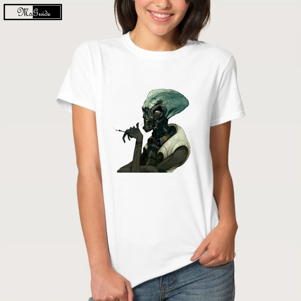 Msguide Tee Shirt Aliens T Women Short Sleeve Comfortable Female T-Shirts Camiseta Blusa | Женская одежда