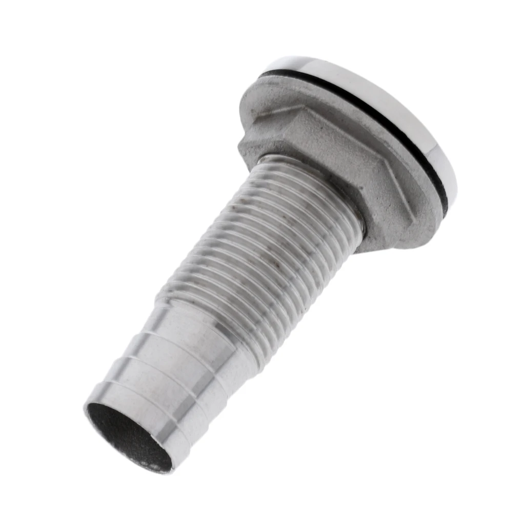 Premium 316 Stainless Steel Boat Thru Hull Fitting Drain Scupper Plumbing Hose Barb for Marine Boat Yacht