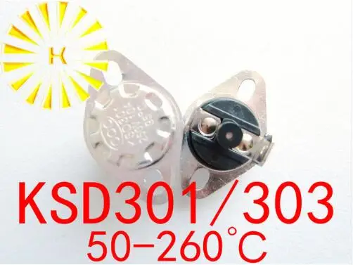 KSD303 45-260 градусов ручной сброс 10A 250V KSD301 нормально закрытый Температура переключатель Термостат резистор x 100 шт