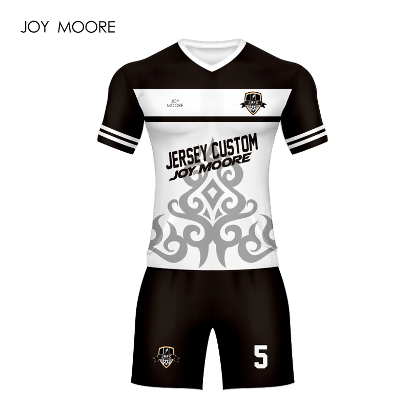 black and white soccer jersey