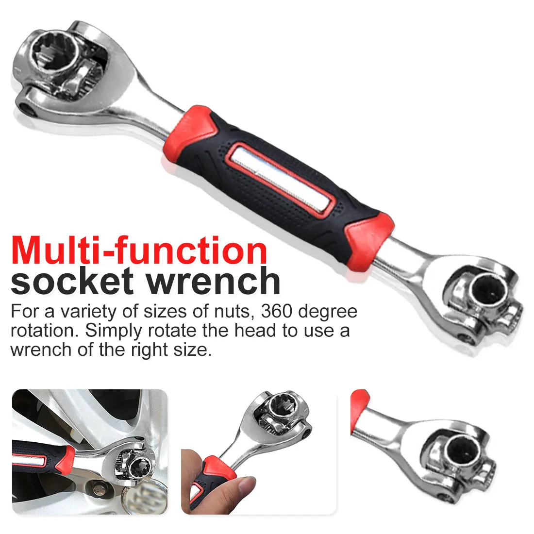 

Tiger Wrench 48 in 1 Wrench Tools Socket Works with Spline Bolts Torx 360 Degree 6-Point Universal Furniture Car Repair Tools