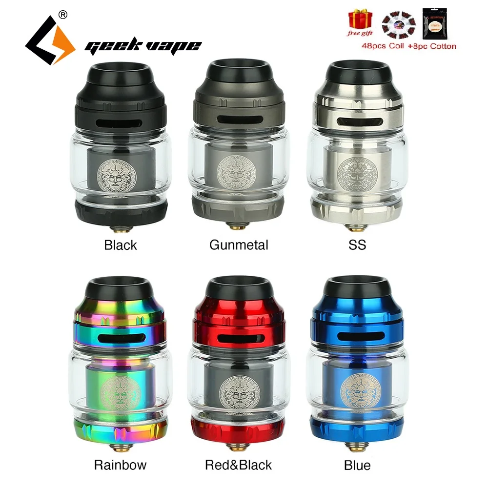 

Free Coil & Cotton!!! Original GeekVape Zeus X RTA 4.5ml/2ml Tank with Easy Single/dual Coil Build Deck Vape Atomizer VS Zeus