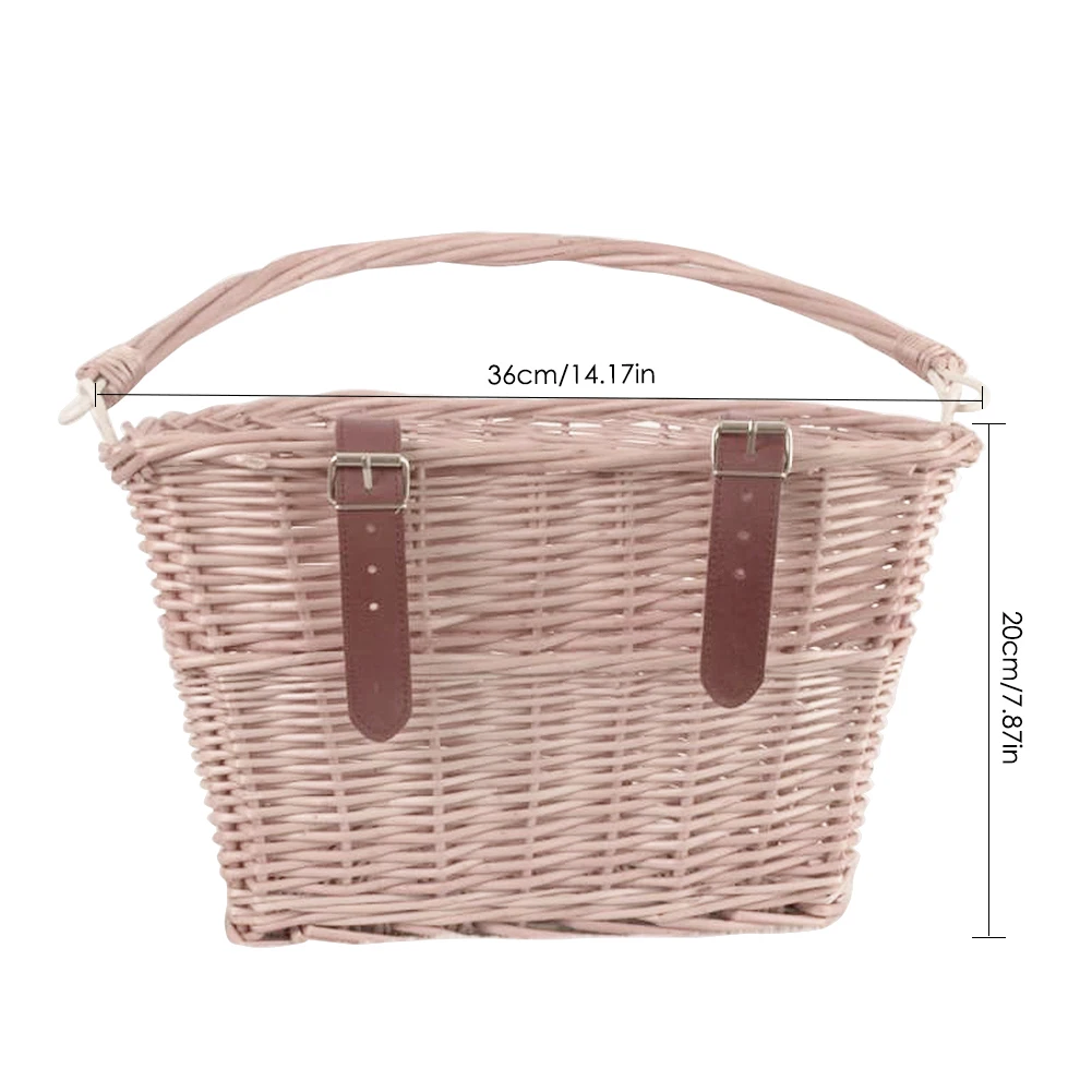 Best Wicker Bicycle Basket with Brown Straps Strong Lightweight Bike Cycling Basket Ideal for Transporting Shopping 15