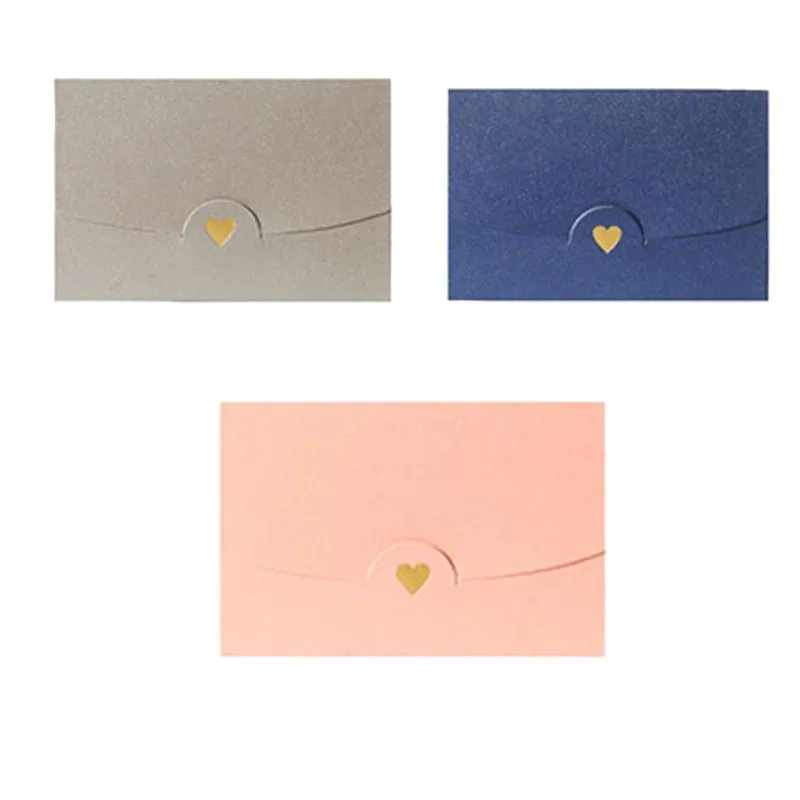 50Pcs/Set 7 x10.5Cm Colorful Heart Pearl Paper Envelopes for Party Invitations Valentine'S Day Gift Lovers Message Card Gift