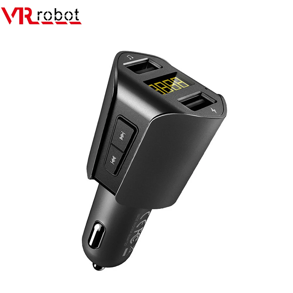 

VR robot 5V 2.1A Dual USB Charger Bluetooth Car MP3 Player Wireless Handsfree Car Kit FM Transmitter Support TF Card U Disk