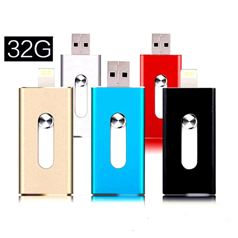 Из Металла I-Flash Drive HD 100% Настоящее 8 ГБ-64 ГБ для Android OTG USB флэш-накопитель для iphone 8/7 Plus/5C/6/6 S Plus/Ipad флешки