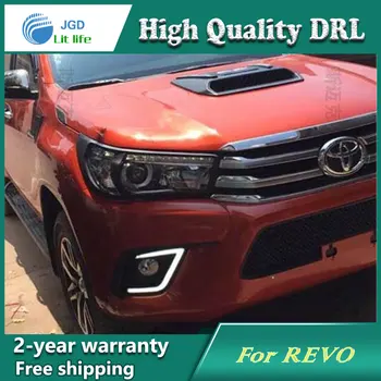 

Free shipping ! 12V 6000k LED DRL Daytime running light case for Toyota Hilux Revo VIGO Fog lamp frame Fog light Car styling