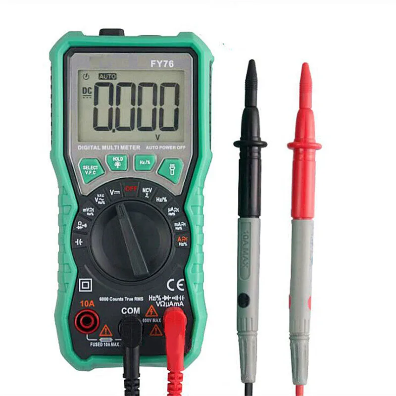 1pc New FY76 Digital Multimeter Auto Range 0~600V Multimetre AC DC True RMS Tester NCV Multimeter LCD Display With Backlight