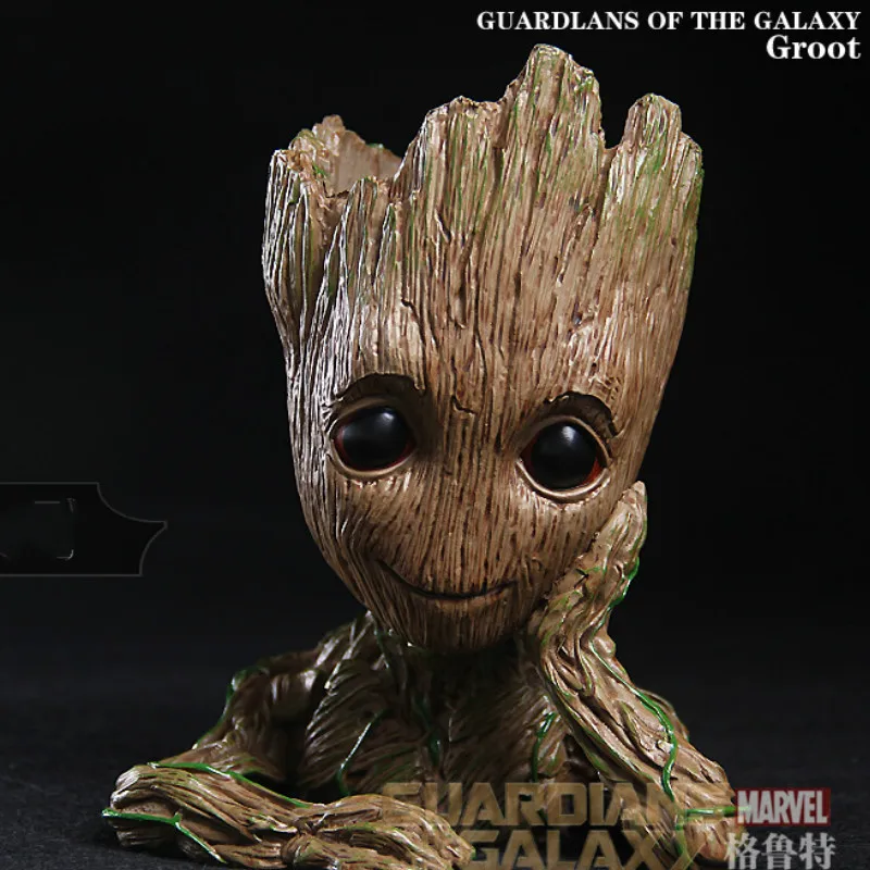 

10CM Cute Model Toy Pen Pot Garden Flower Planter Pot Baby Groot Flowerpot Planter Action Figures Tree Man Birthday Kids Gifts
