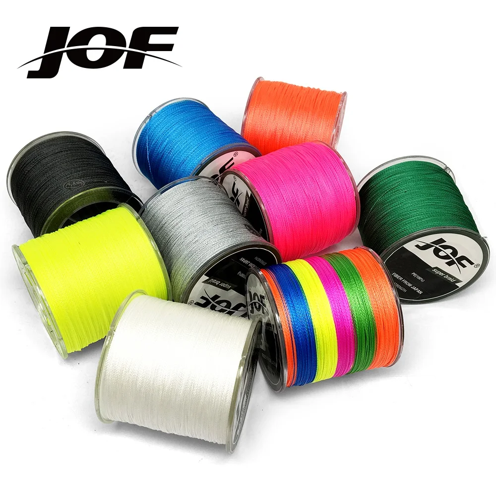 أحدث JOF PE متعدد الألوان خيط مجدول للصيد 8 السواحل 4 السواحل 300 متر البحر الصيد نسج سوبر قوي المواضيع 8/4