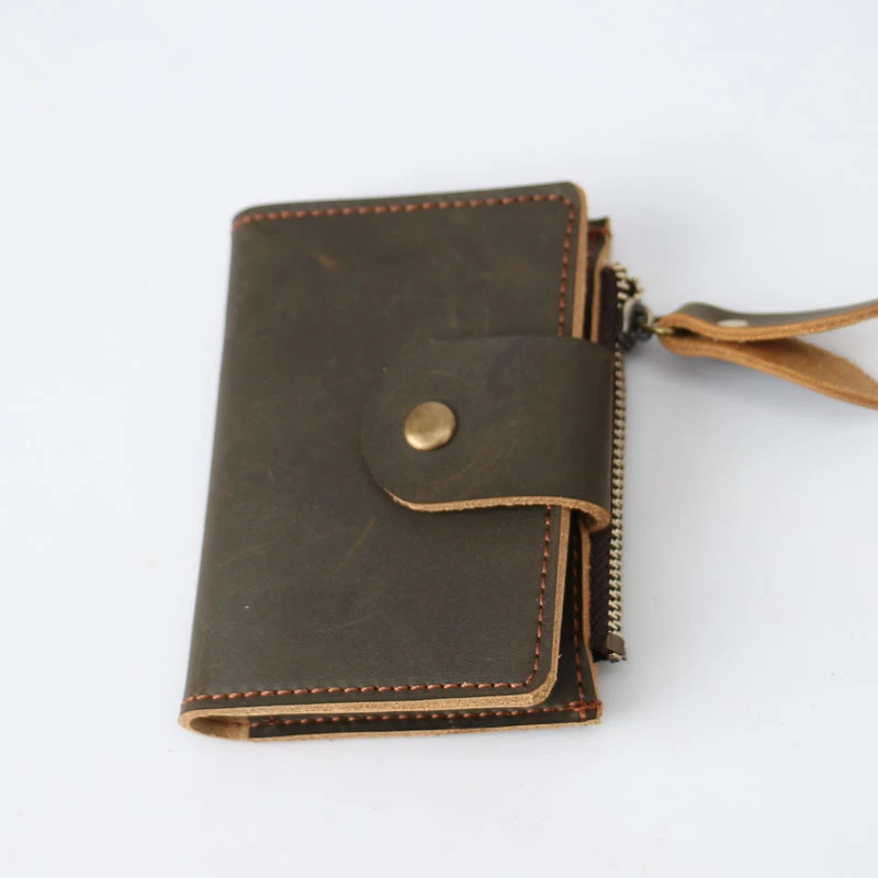 ZYD-COOL винтажный кошелек из натуральной кожи для ключей женские чехлы для ключей кейс на молнии сумка брелок для ключей для мужчин Организатор ключей экономки - Цвет: 1