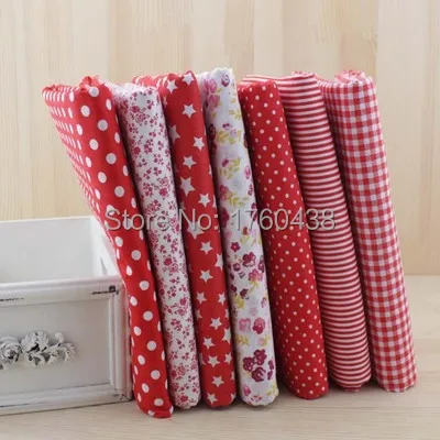 

7pcs red 100% Cotton sewing Fabric for DIY Sewing Patchwork Tilda Doll Baby Cloth Textiles Fabric 50*50cm