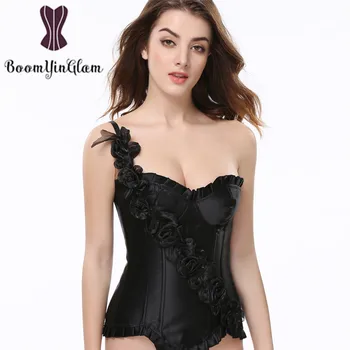 

High Quality Fashion Design Zip Side And Hooks Design Floral Strap Women Bustier Wedding Dress Dancewear Christmas Corsets 806#