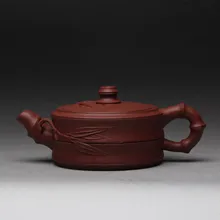 105 мл ручной работы аутентичный исинский Цзы-Ша Цин шуй Ni чайник бамбуковый Чайник Фиолетовый глиняный чайный сервиз чайник кунг-фу Пуэр Улун чайник