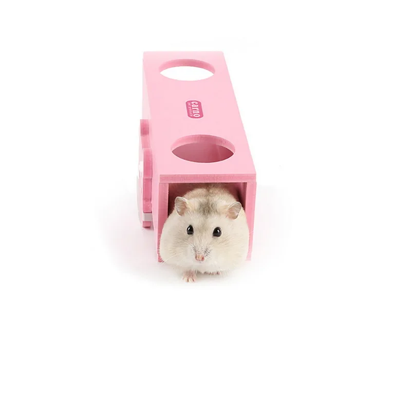 

1 pcs Wood Hamster Toy Single Shape Small Guinea Pig Hamster Toy Tubes Tunnels Wooden Hamster Cage