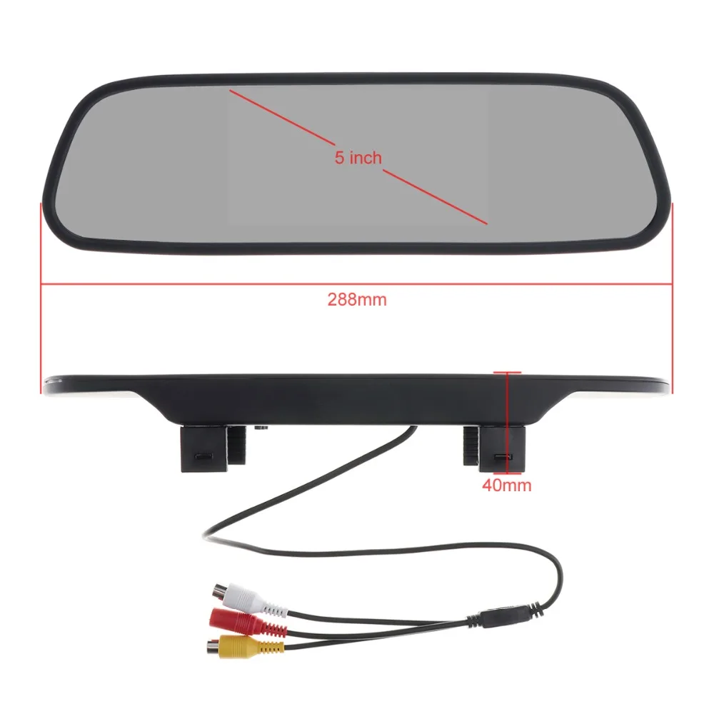 Универсальный 5 дюймов Цвет на тонкопленочных транзисторах на тонкоплёночных транзисторах ЖК-дисплей Экран широкий угол обзора Автомобильное зеркало заднего вида автомобиля монитор