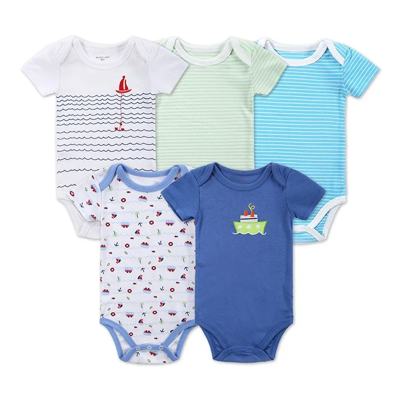 DH16504 5 Pieces Baby Bodysuits Mommy Loves Me Print Body Baby Boy Girl Clothing Sets Newborn Baby Clothes Products Jumpsuit 
