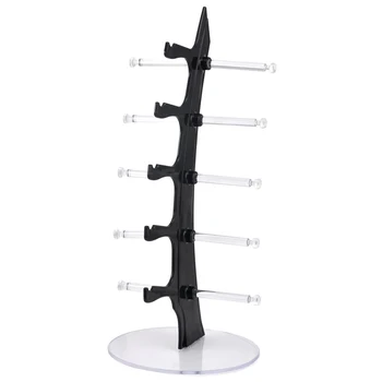 

5 Pairs Plastic Glasses Sun Glasses Display Shelf Frame Removable Counter Shop Display Show Stand Holder Rack Black -30