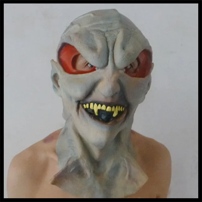 

Free shipping Scary Silicone Face Mask Alien UFO Extra Terrestrial Party ET Horror Latex Full Masks For Halloween Party Toy Prop