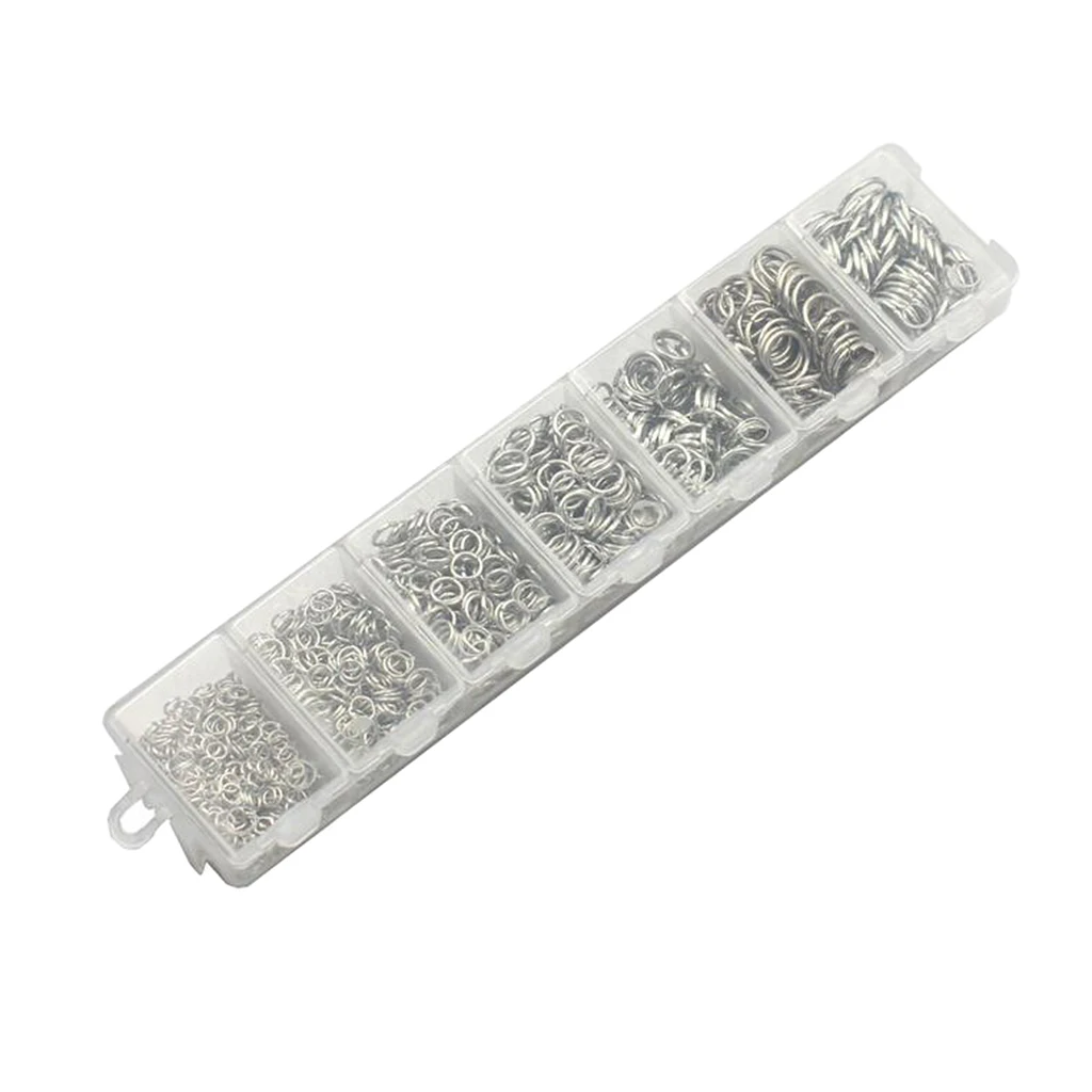 1450 Pieces 3/4/5/6/7/8/10mm DIY Jewelry Findings Single Loop Round Open Jump Rings Findings Accessories