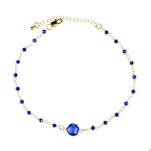 High Quality Delicate Necklace 13 Inch Glass Beads Gold Color Chain With Faceted Center Pendant Women Accessories Choker