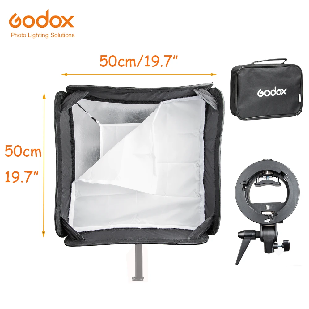 Godox Handy Speedlite зонт для софтбокса 50*50 см 19 7 дюйма с S образным кронштейном Bowens сумкой