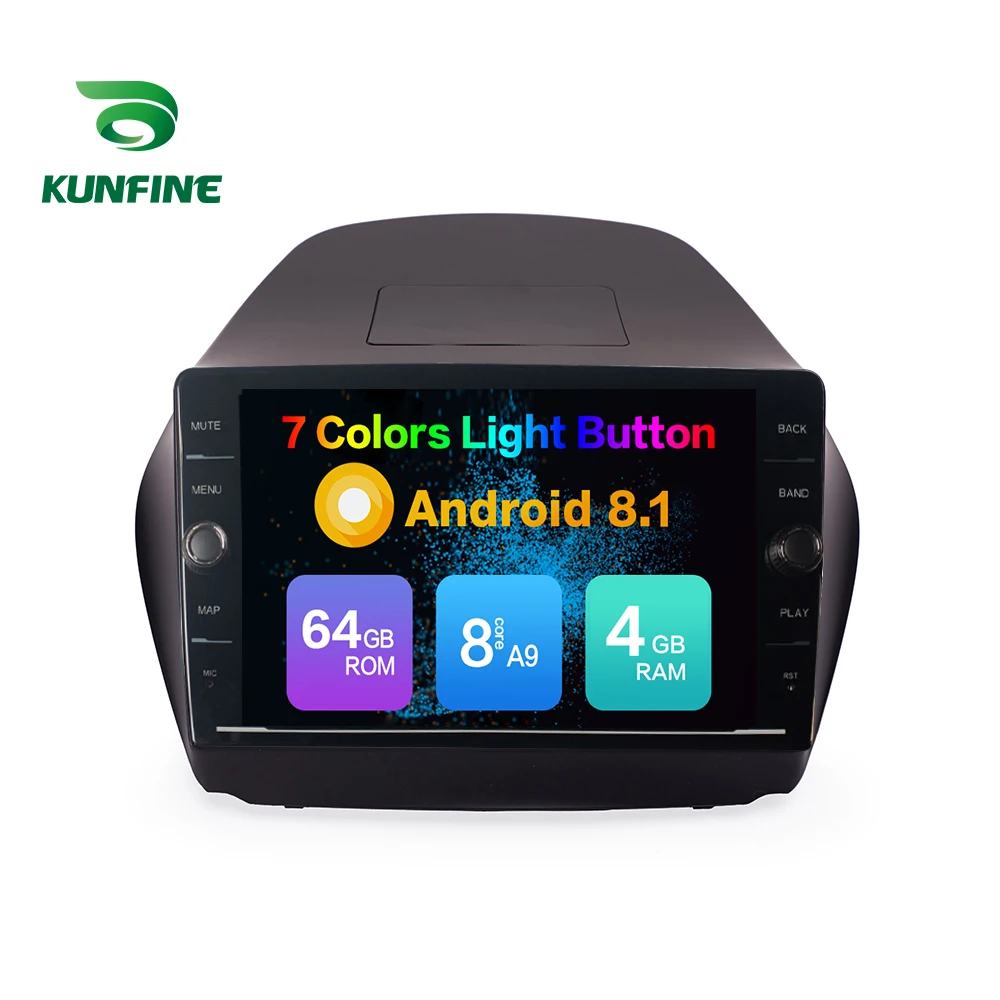 Discount Octa Core ROM 64GB Android 8.1 Car DVD GPS Navigation Player Deckless Car Stereo for Hyundai IX35 2010 2011 2012 2013 2014 2