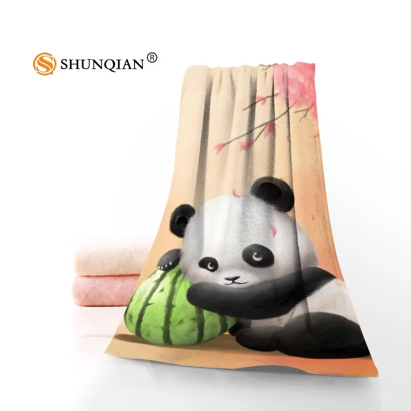 

New Custom Panda Towel Printed Cotton Face/Bath Towels Microfiber Fabric For Kids Men Women Shower Towels