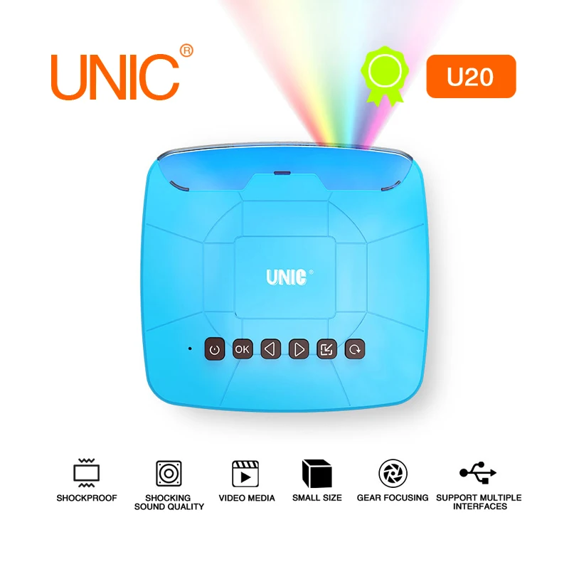 UNIC U20 мини-проектор 1080 P удобный светодиодный проектор домашний кинотеатр