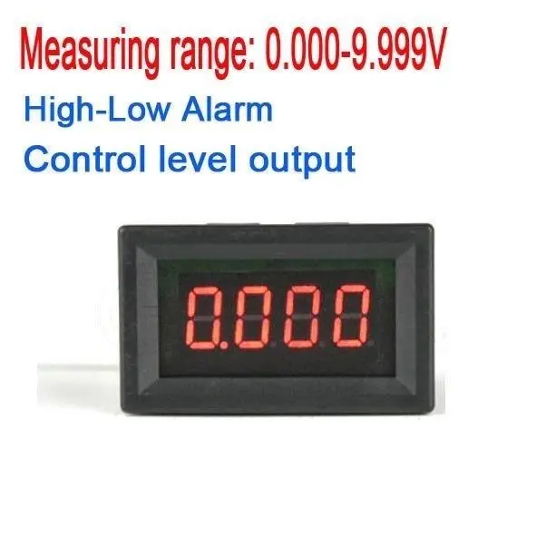 

DC 9.999V 10V High-Low voltage Alarm Digital Voltmeter led indication monitor tester W Buzzer 5V 12v 24v battery car volt meter