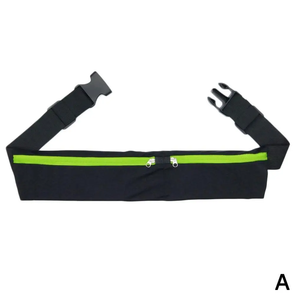 Двойной карманный спортивный пояс, поясная сумка для телефона, сумка для спорта на открытом воздухе, для бега, путешествий, поясная сумка унисекс, поясные сумки унисекс - Цвет: Зеленый