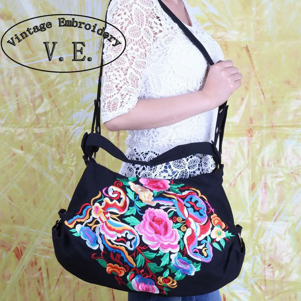 New National Women Handbag Embroidery Bag Embroidered Shoulder Messenger Bags Handmade Canvas