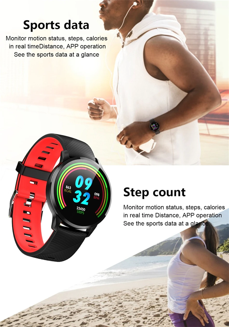 Модные часы Smart Watch отслеживать движение погоду показывают сердечного ритма для отображения данных по содержанию кислорода в крови Bluetooth Водонепроницаемый смарт-браслет для Для мужчин Для женщин