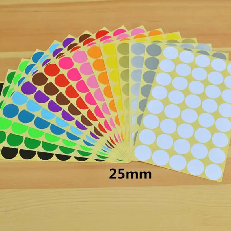 5-sheet-set-25mm-diy-stickers-colorful-writing-round-sticker-labels-dot