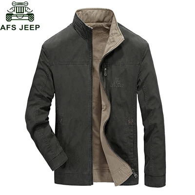 AFS JEEP, брендовая одежда, мужская куртка, пальто, Jaqueta Masculina, двойная одежда, ветровка, весна-осень, мужские куртки-бомберы, Veste Homme - Цвет: Army Green