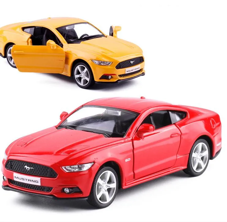  1:36 alloy pull back car models high simulation Ford Mustang 2015GT toystoy vehicleseducational toy