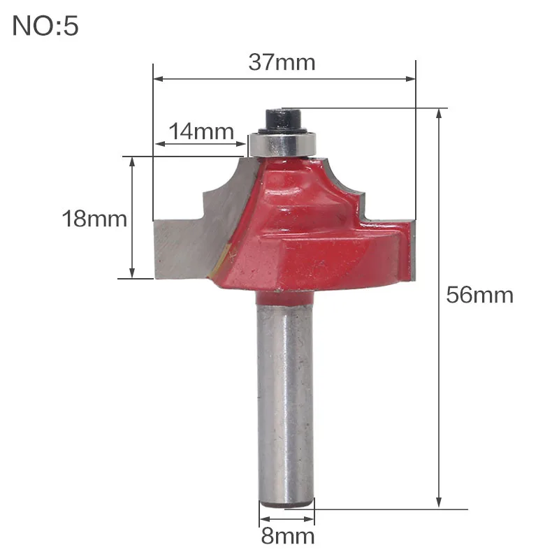 8 мм традиционный Ogee кромкоформовочный маршрутизатор бит-" хвостовик деревообрабатывающий нож Линия для дерева - Длина режущей кромки: NO5