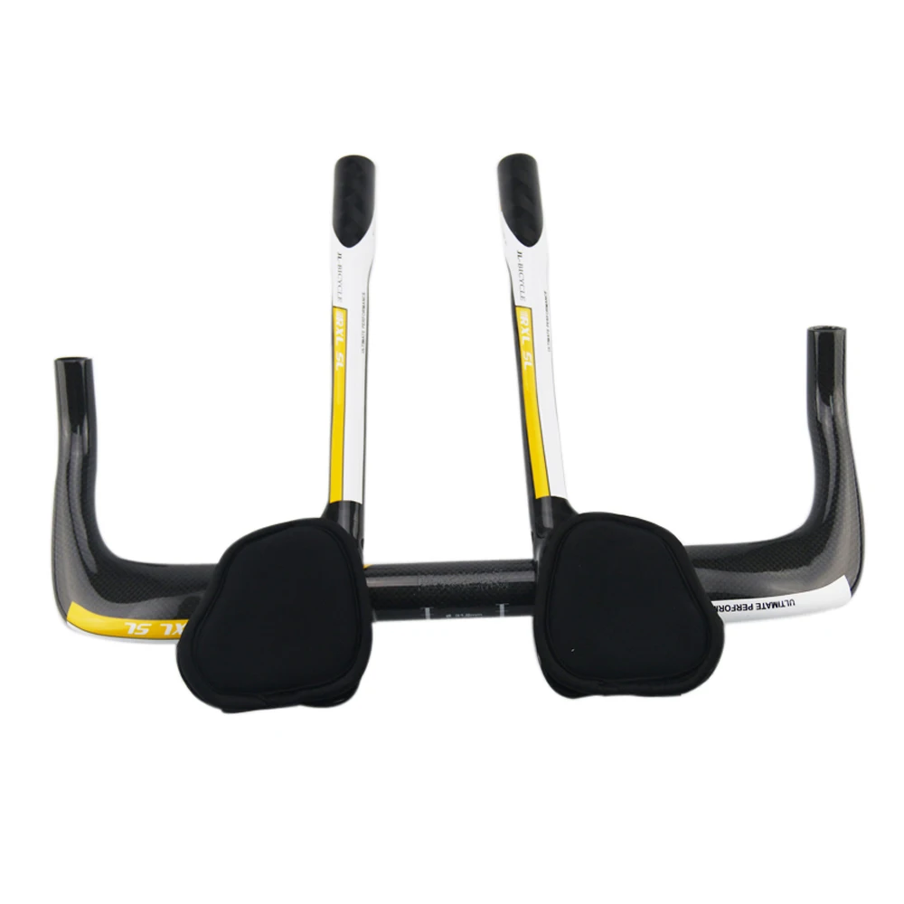 RXL SL Cycling TT Handlebar Triathlon Bicycle Extender Carbon Rest Handle Bars TT Style Bars 3K Glossy Bullhorn Carbon Aero Bar