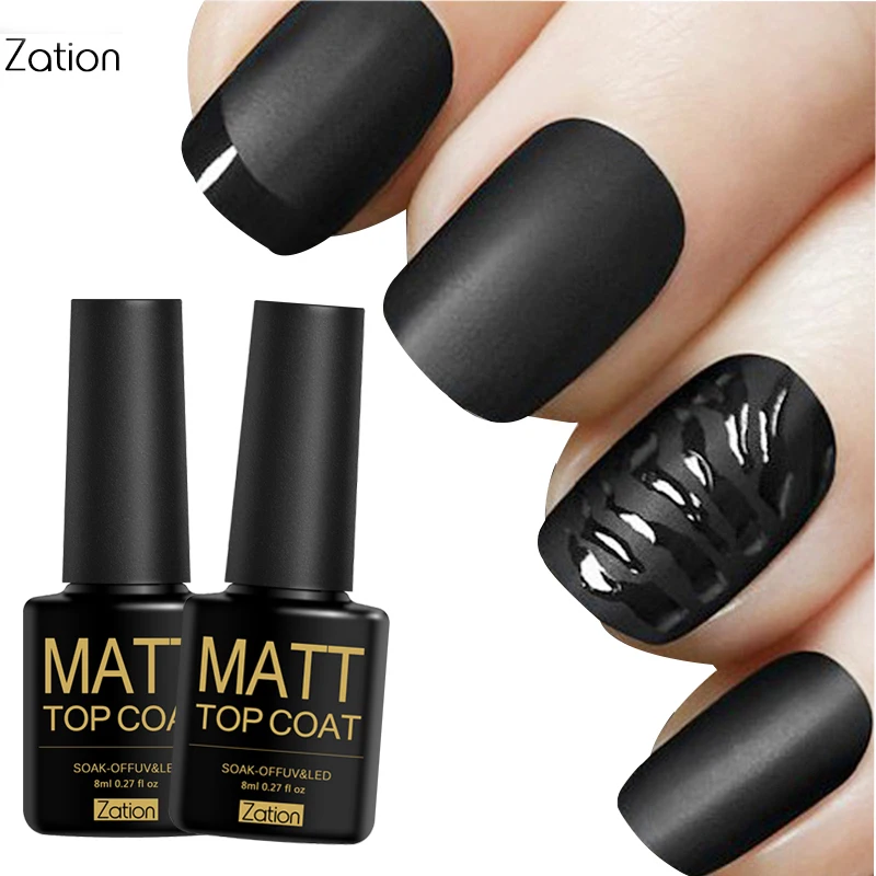 Zation Gel Nail Polish Soak Off 8ML Matt UV Gel Clear Lacquer Matt Top