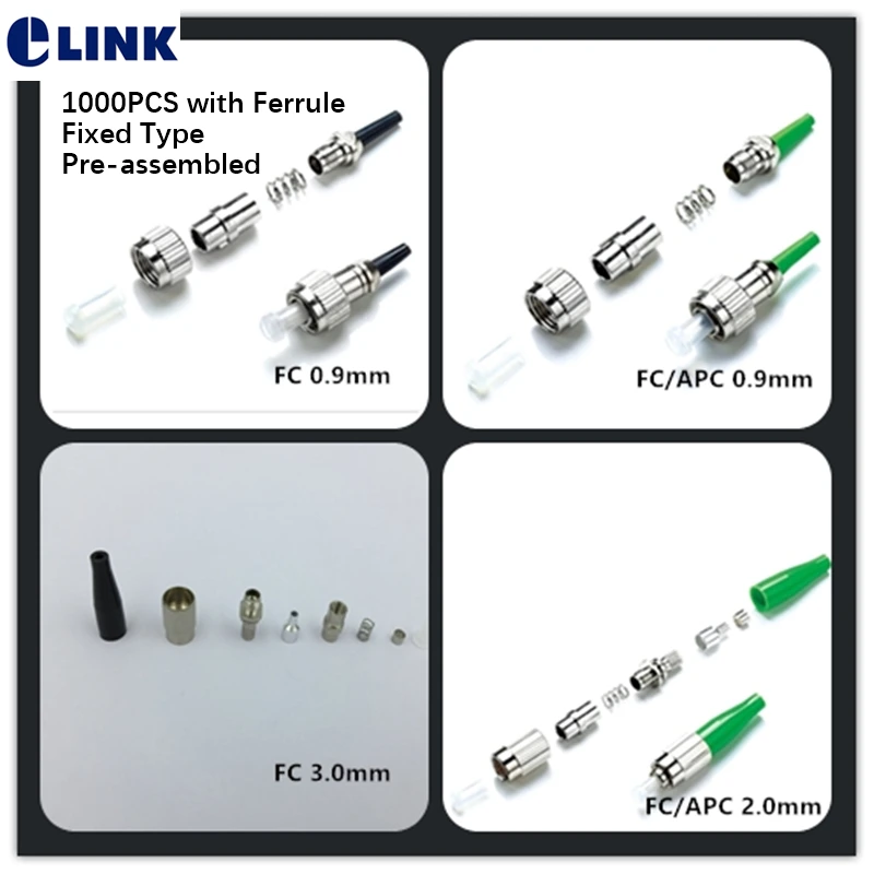1000pcs FC fiber connector with ferrule Fixed type