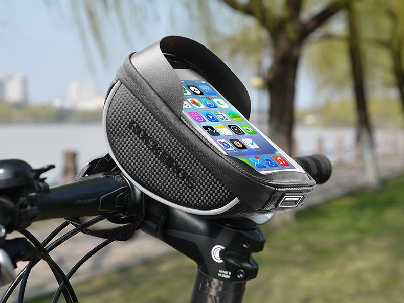 ROCKBROS Водонепроницаемая велосипедная сумка для телефона с сенсорным экраном 6,0 дюймов велосипедная сумка с дождевиком светоотражающие Аксессуары для велосипеда