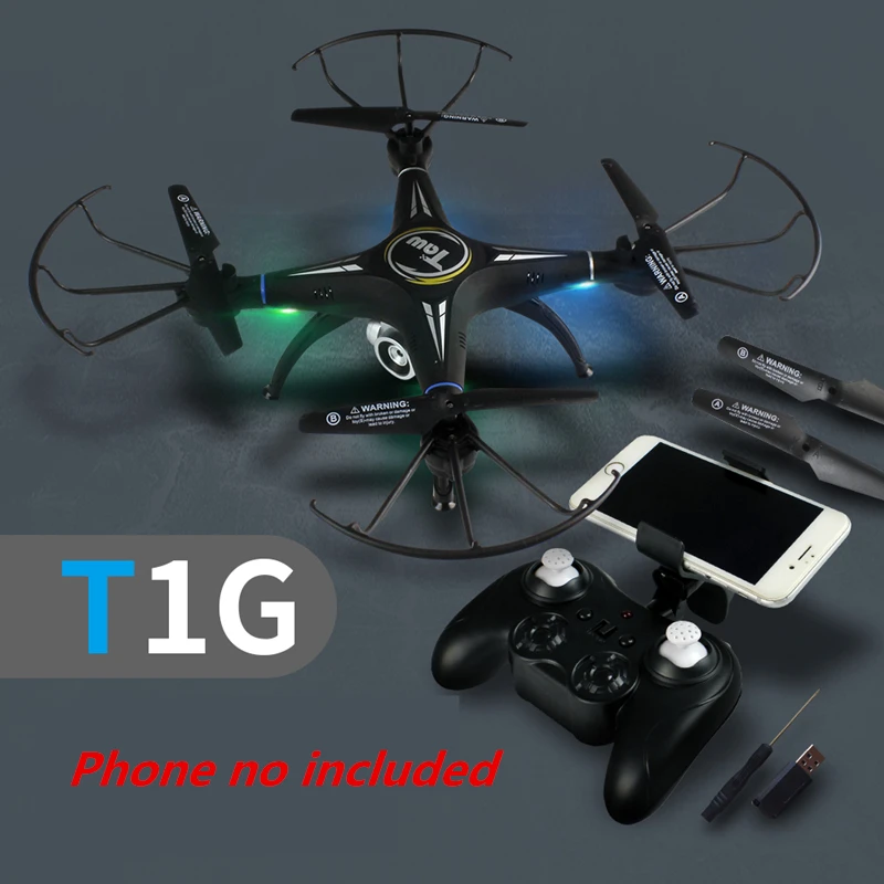 Квадрокоптер с камерой Радиоуправляемый Дрон с камерой или без камеры T1G FPV Квадрокоптер удерживающий высоту Дрон Радиоуправляемый вертолет VS X5SW SG600