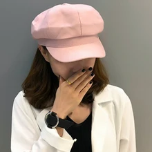 HT2538 женские шапки одноцветные женские Восьмиугольные кепка газетчика винтажные Ретро художника берет художника Кепка Женский берет шапки для женщин