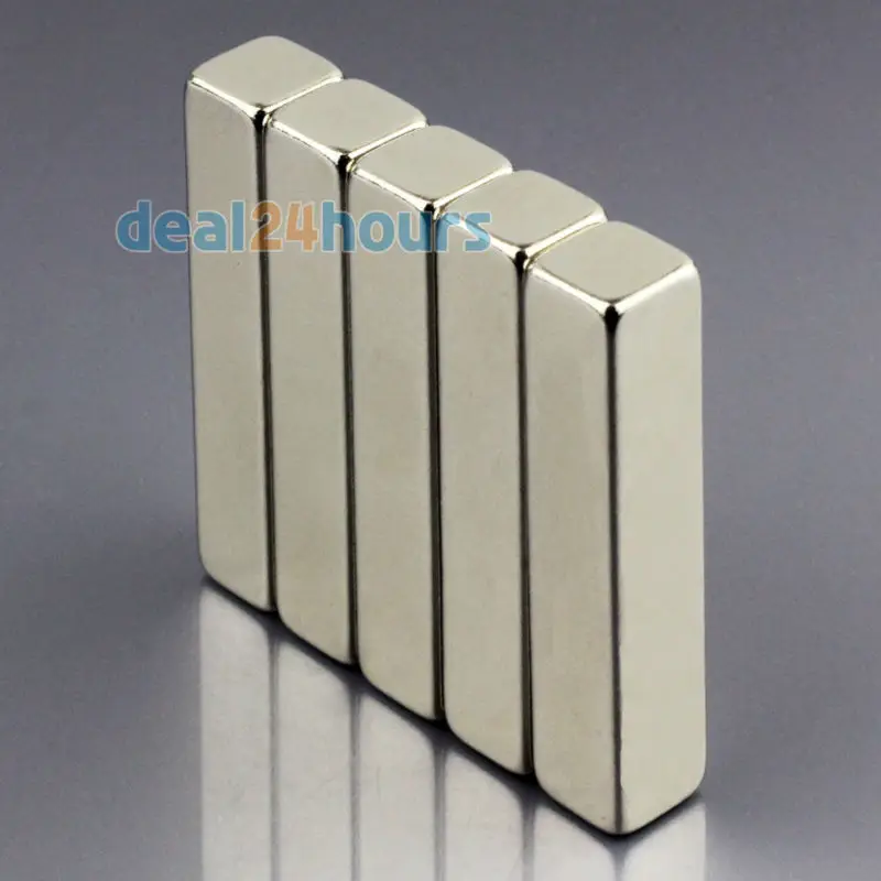 

OMO Magnetics 5pcs N50 Super Strong Block Cuboid Neodymium Magnets 50 x 10 x 10mm Rare Earth Free Shipping!