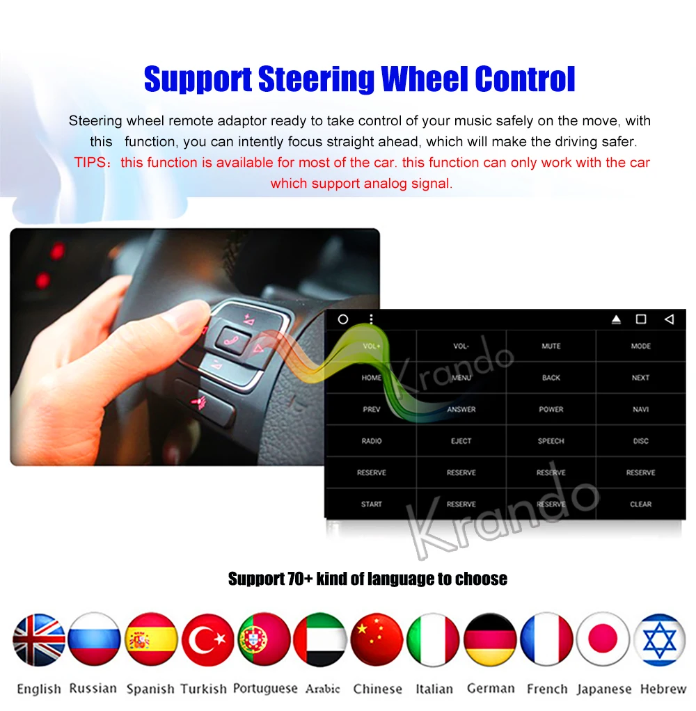 Flash Deal Krando Android 8.1 7" IPS Full touch car navigation system for Toyota Universal radio player stereo gps multimedia Bluetooth 6